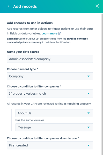 Data source matching 